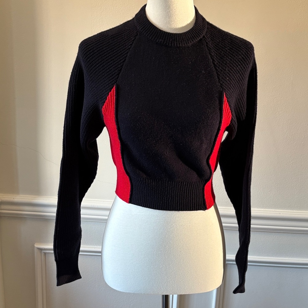 Zara Navy and Red Sweater